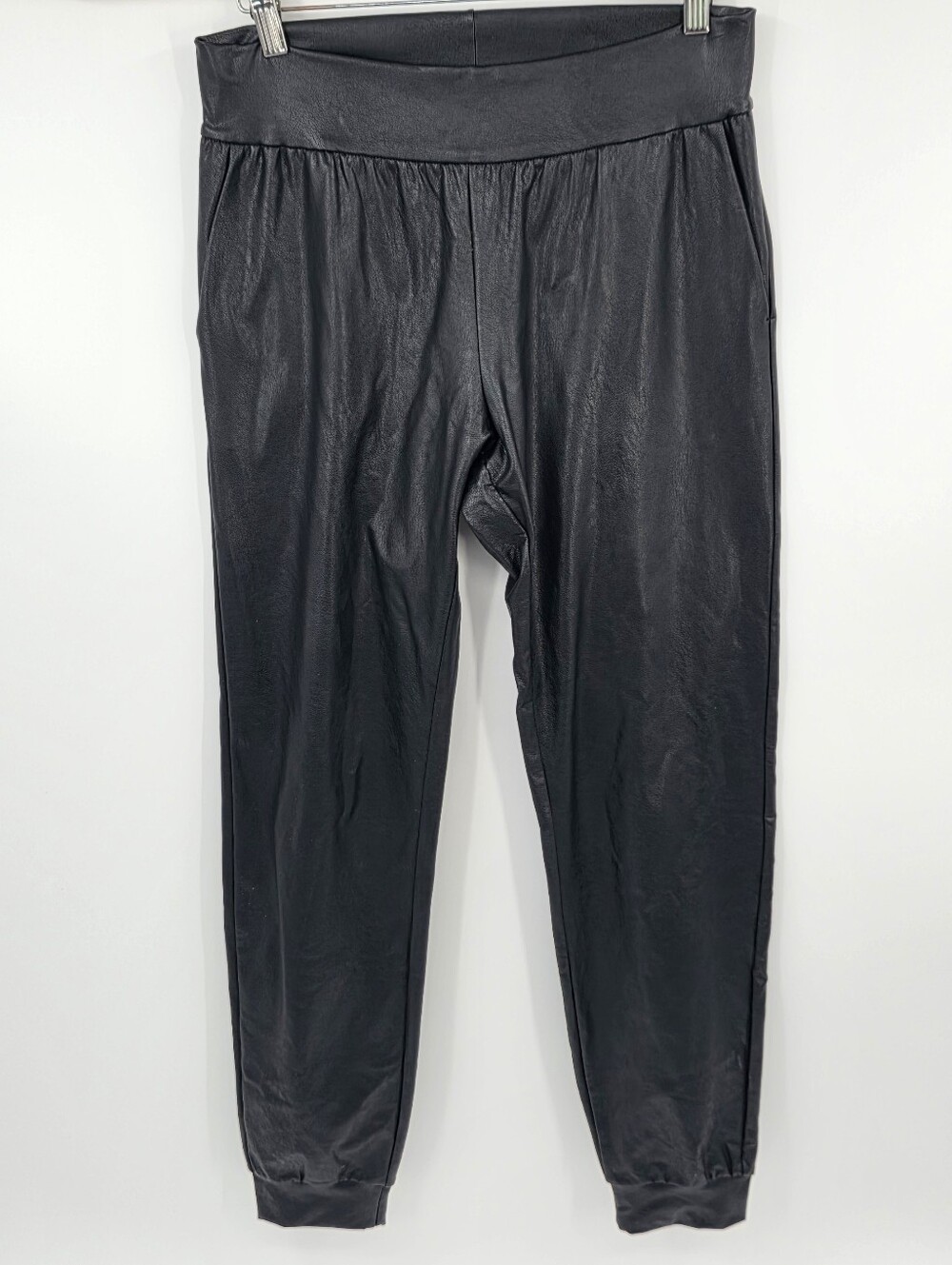 Commando Black Faux Leather Joggers Pants Women's Small S